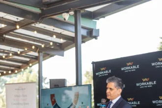 Samir Patel, CEO and Founder of Workable, speaks at the launch of the company's WELL Coworking Rating the first such certification awarded to a coworking space in Africa.